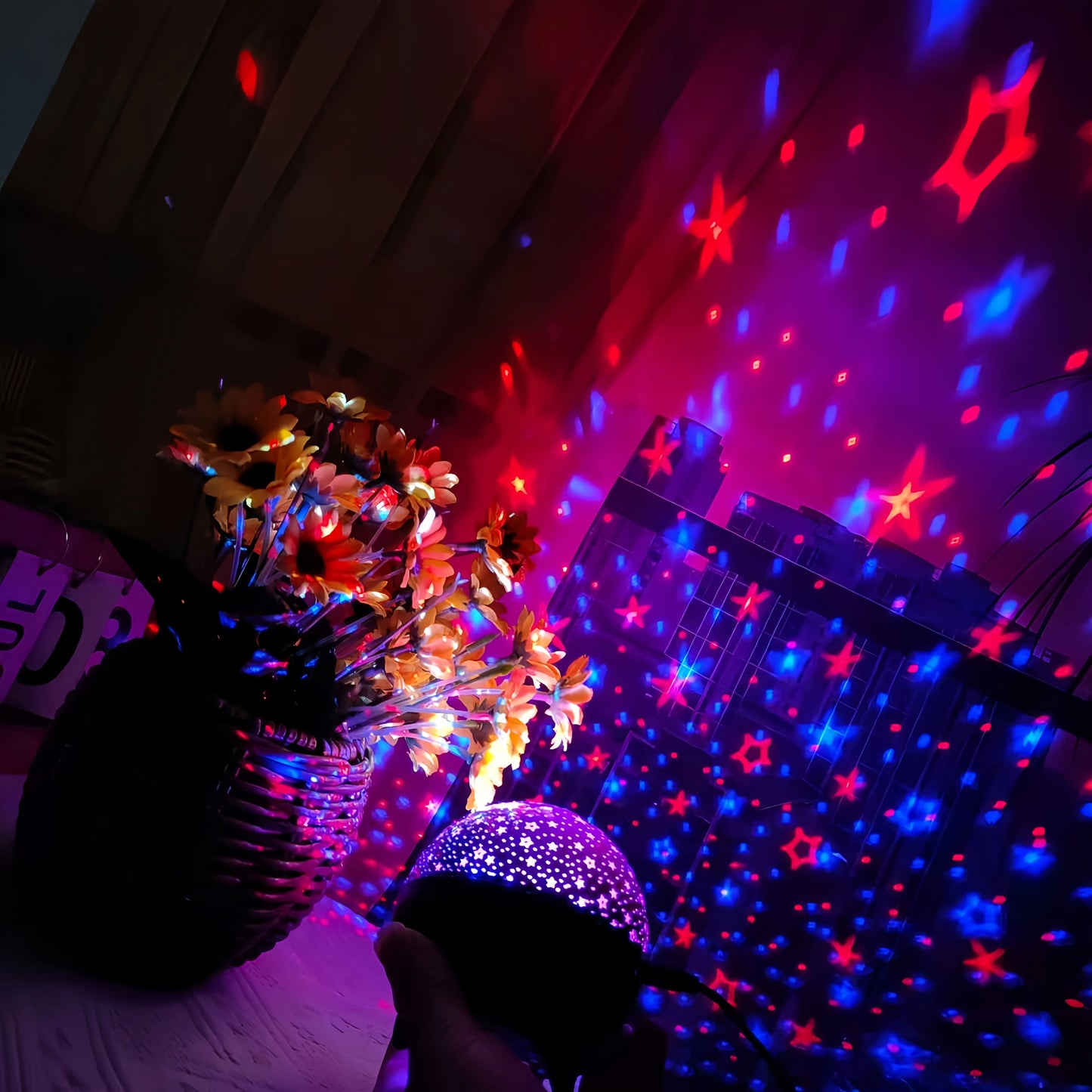 Starry Sky Projector Light 7Modes LED Night Light Galaxy Moon Ambient Light