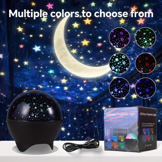 Starry Sky Projector Light 7Modes LED Night Light Galaxy Moon Ambient Light