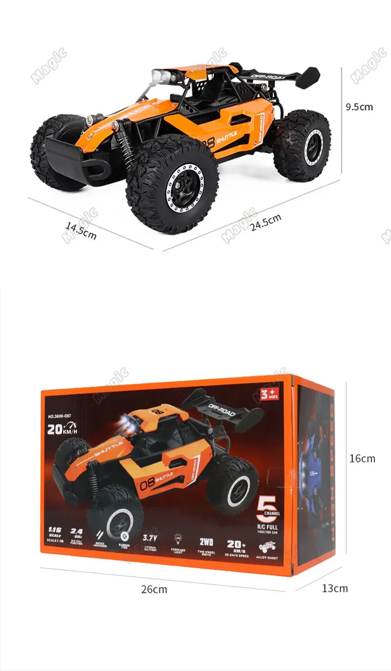 New 1:16 RC Car Remote Control Cars 2.4G Buggy Truck Drift Racing Climbing Off Road Vehicle Outdoor Toy Boy Kids Childrens Gifts