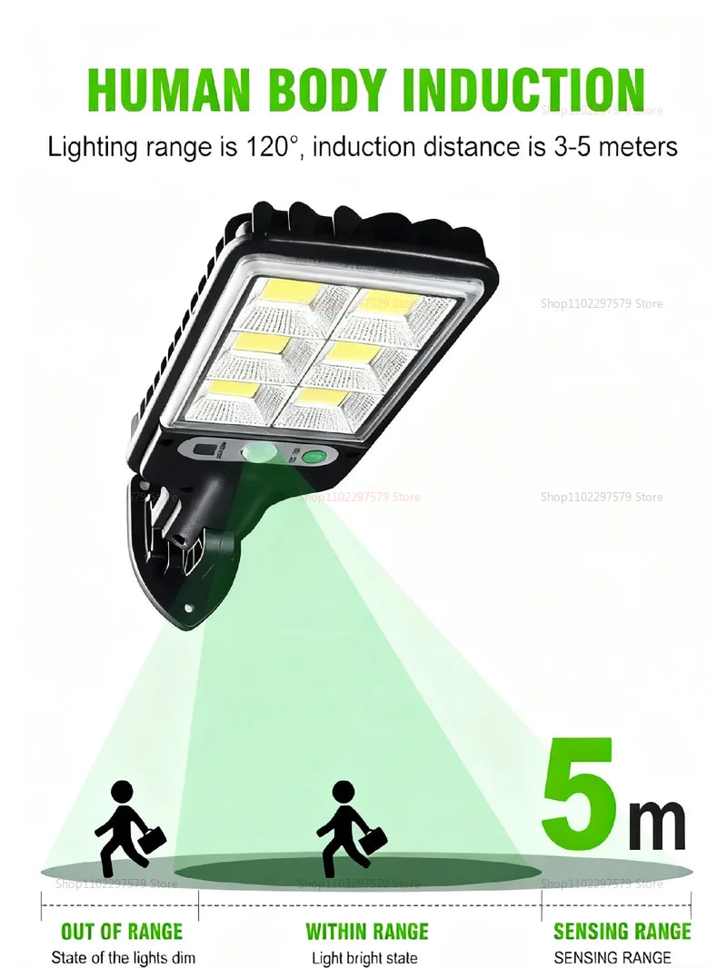 Solar LED Motion Sensor Lights Remote Control Induction Lights for Garden Patio