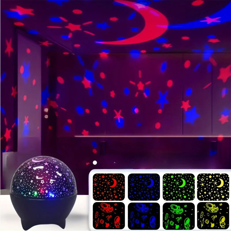 Star Projector Night Lights for Kids Starry Sky Moon Effect Atmosphere Light 360° Rotation