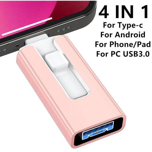 Usb 3.0 Flash Drive 4in1 for iPhone Ipad interface Mirco TYPE pendrive