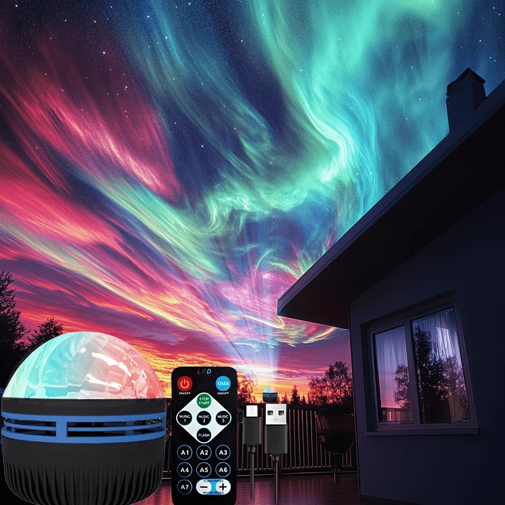 LED Night Light 7 Colors Starry Sky Projector Light Northern Aurora Ambient Light