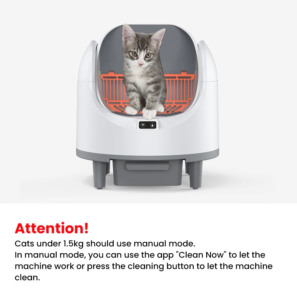 Smart Cat Litter Box, Self-Cleaning with Tuya App Control, 8L Large Capacity, Infrared Sensor Safety, Leak-Proof Design