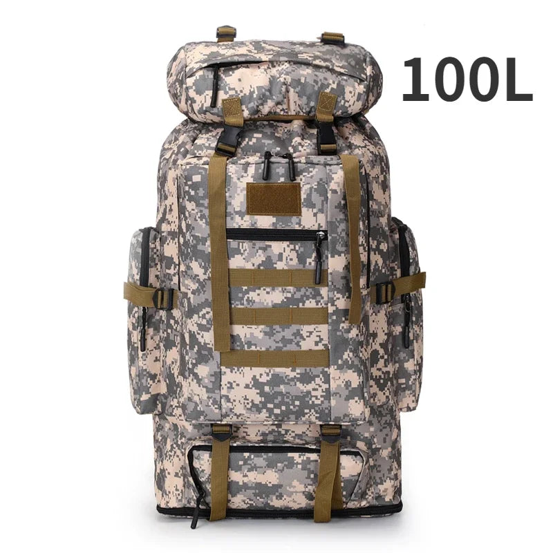 80L/100L  Mountaineering Bag Climb Bag Tactical Backpacks Large Backpack Outdoors Hiking Camping Travel Bags