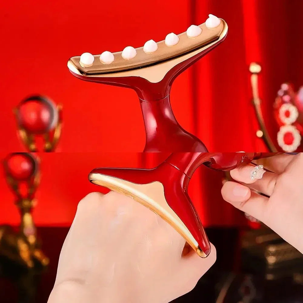 3 In 1 Face Massager Neck Facial Eye Massage Introducer Microcurrent Skin Rejuvenation Anti Aging Beauty Device BEAUTY TOOLS