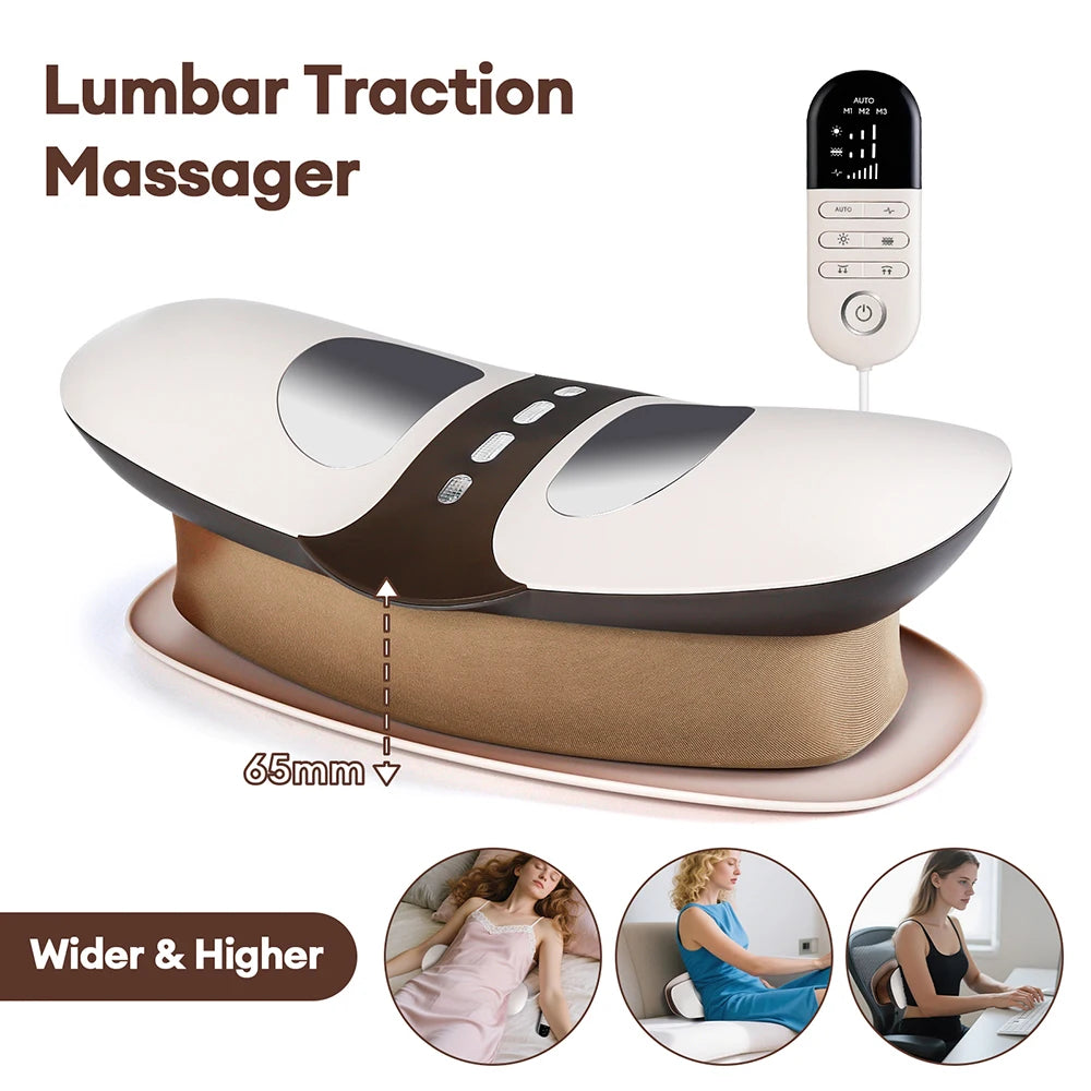 Lumbar Traction Massager Adjustable Electric Back Massage Device Vibration Waist Massager Waist Spine