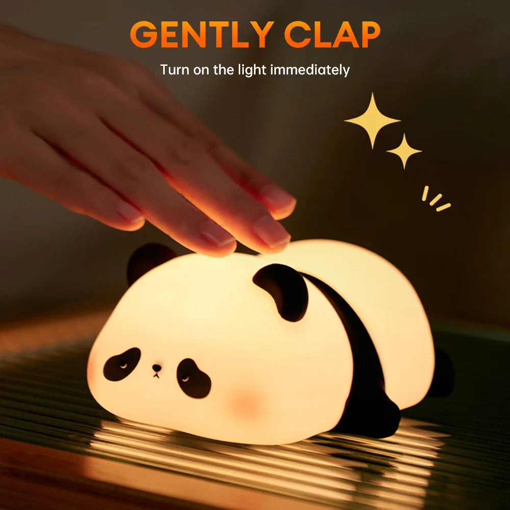 LED Night Lights Cute Sheep Panda Rabbit Silicone Lamp