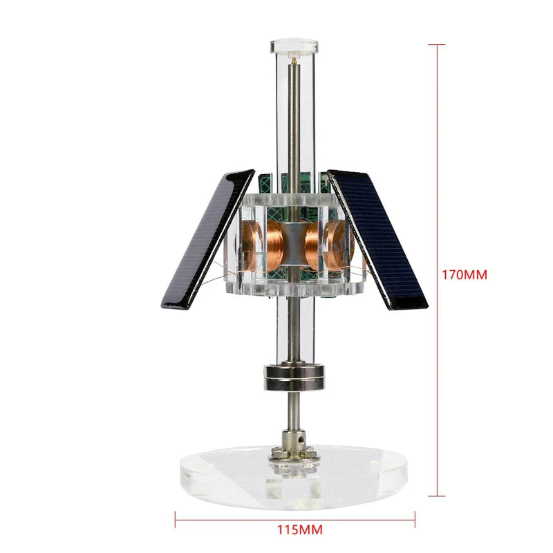 Magnetic Levitation Solar Motor Three-Sided Vertical Brushless Motor DIY Scientific Experiment Teaching Model Creative Gifts