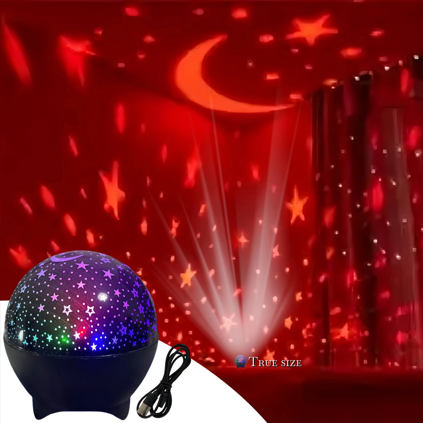 Starry Sky Projector Light 7Modes LED Night Light Galaxy Moon Ambient Light
