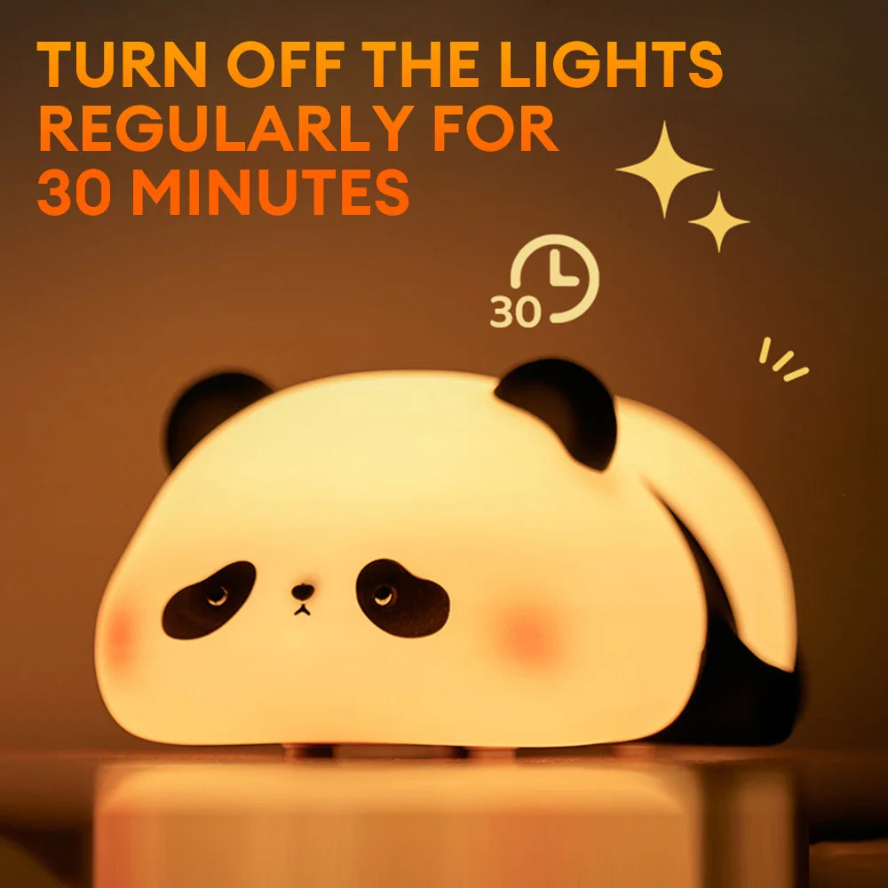 LED Night Lights Cute Sheep Panda Rabbit Silicone Lamp