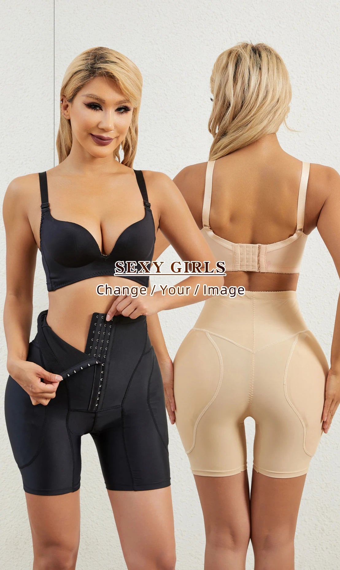 Shapewear for women's High Waist Shorts Butt Lifter Booty Padded Shorts Hip Enhancer Body Shaper Shorts Tummy Control Panties