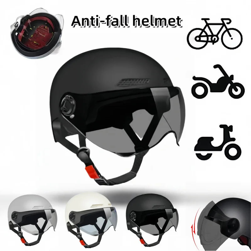 Men's motorcycle helmet - Comfortable and breathable. Bicycle and electric vehicle helmet - 3C certified safety equipment.