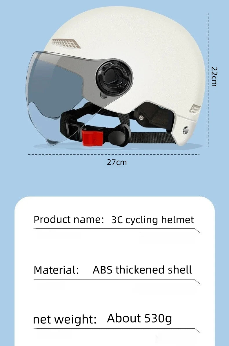 Men's motorcycle helmet - Comfortable and breathable. Bicycle and electric vehicle helmet - 3C certified safety equipment.