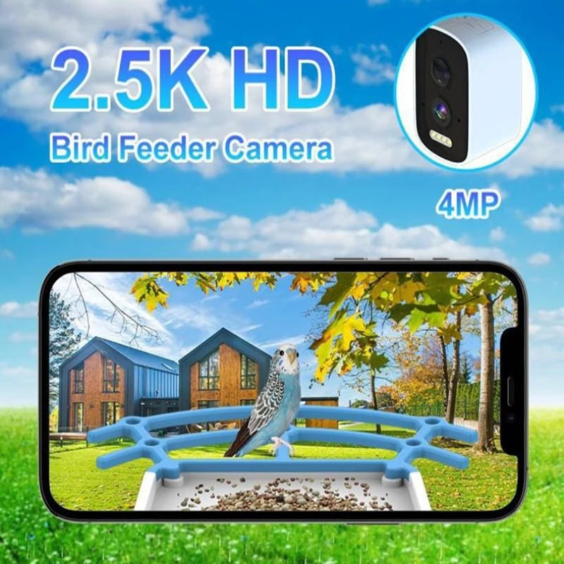 Smart Bird Feeder 5MP HD AI Bird Recognition Solar Feeder Low Power Bird Feeder