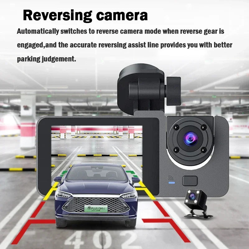 Dash Cam, 1080P FHD Front and Rear Inside Car Camera, WiFi APP Control