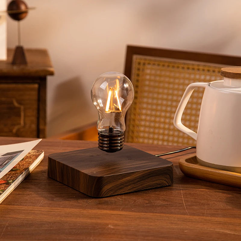 Maglev Light Bulb Black Technology Small Ornament Crafts Ambient Light Desk Lamp Home Living Room Modern Light Luxury
