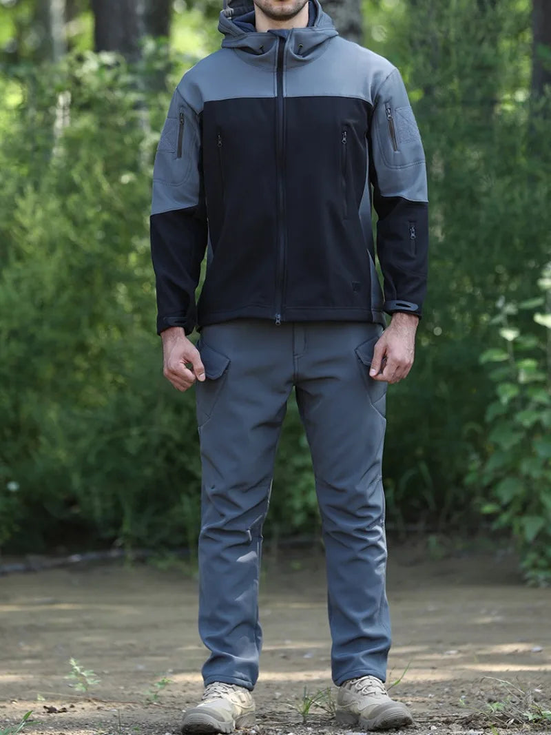 Men's Winter Pants Water Resistant Fleece Lined Snowboard Ski Softshell Tactical Pants with Multi-Pockets Outdoor Work Pants