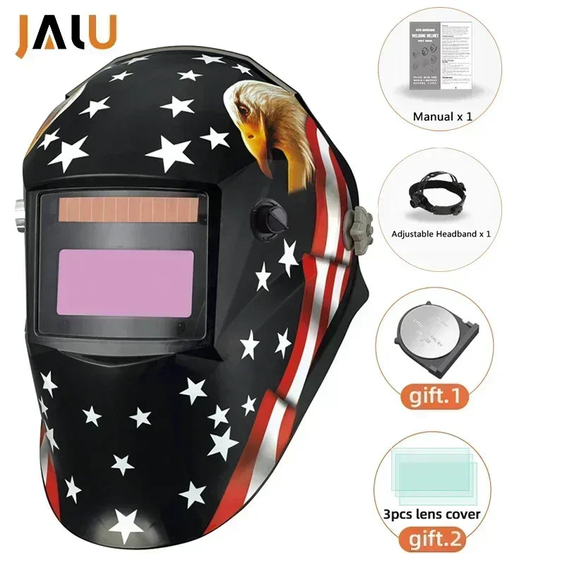 DIN4/9-13 1/25000s Mma Welder Protect Mask Helmet Welding Mask Mascara Soldar Battery Grinding Welding Helmet Solar Cell Cap
