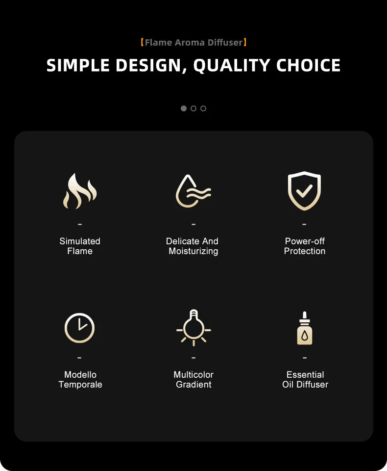 NEWSTYLE Simulated Flame Aroma Diffuser Bonfire Air Humidifier Ultrasonic Cool Mist Maker Fogger LED Essential Oil Lamp Diffuser