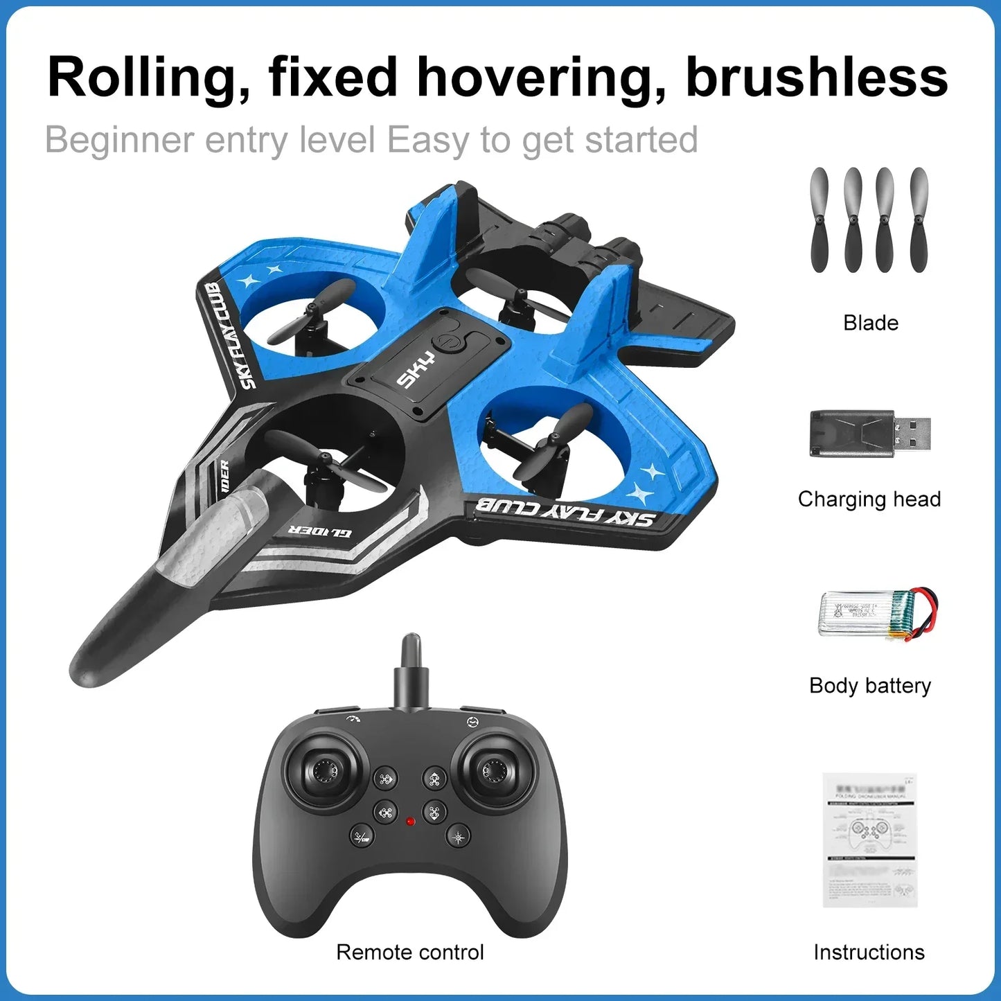 Remote Control Aircraft 2.4G Glider Aircraft EPP Toy Drone Kids Gift