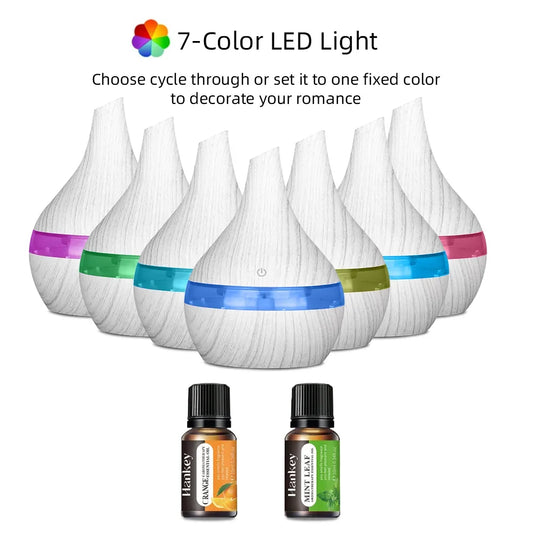 Portable 300ml USB Air Humidifier & Essential Oil Diffuser - Mini Aroma Diffuser for Aromatherapy, Travel, Desk & Small Spaces