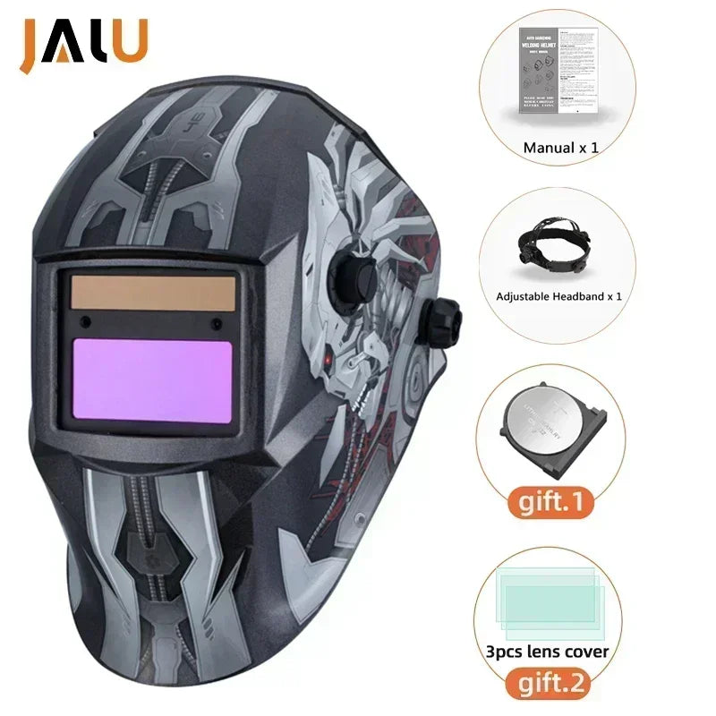 DIN4/9-13 1/25000s Mma Welder Protect Mask Helmet Welding Mask Mascara Soldar Battery Grinding Welding Helmet Solar Cell Cap