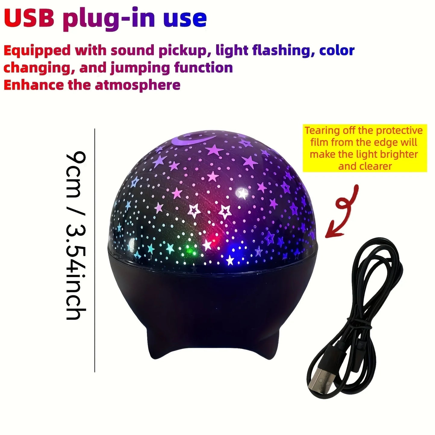 Star Projector Night Lights for Kids Starry Sky Moon Effect Atmosphere Light 360° Rotation