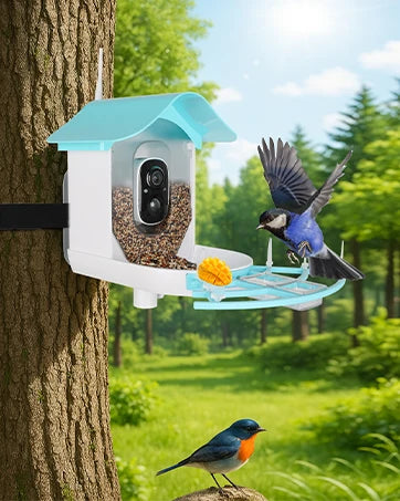 Bird Feeder with Camera AI Identify Birds Species Solar Powered