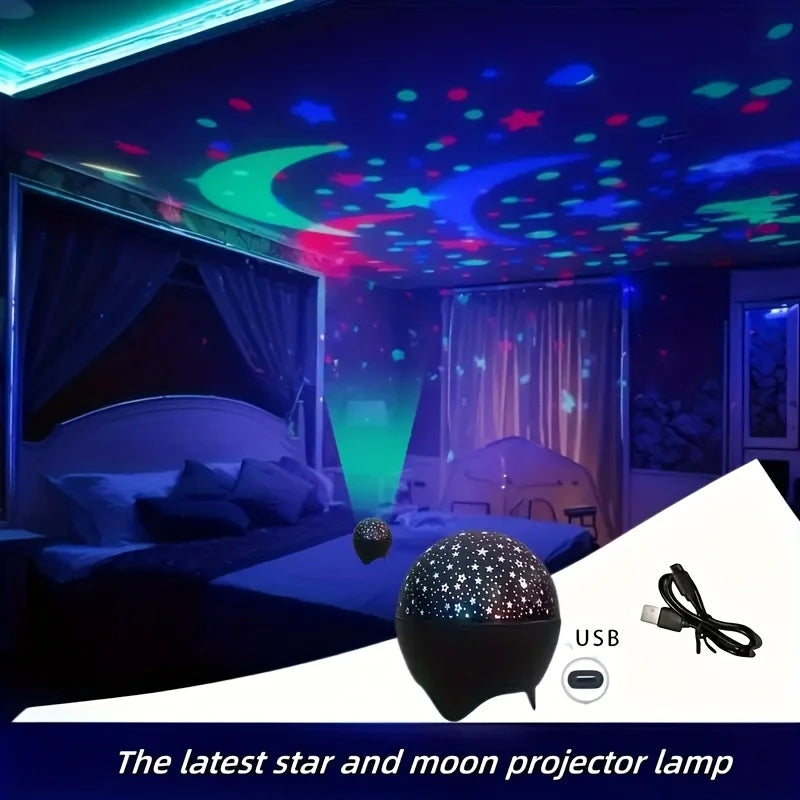 Starry Sky Projector Light 7Modes LED Night Light Galaxy Moon Ambient Light