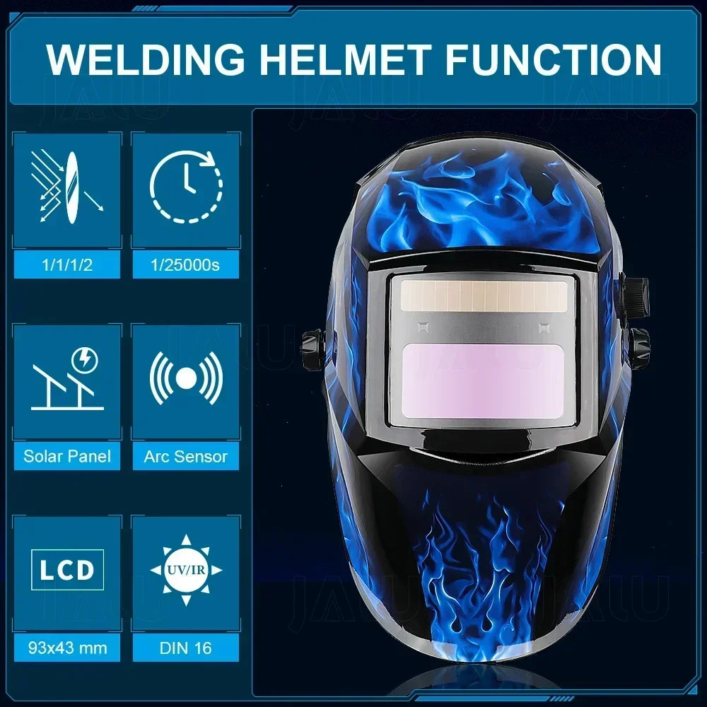 DIN4/9-13 1/25000s Mma Welder Protect Mask Helmet Welding Mask Mascara Soldar Battery Grinding Welding Helmet Solar Cell Cap