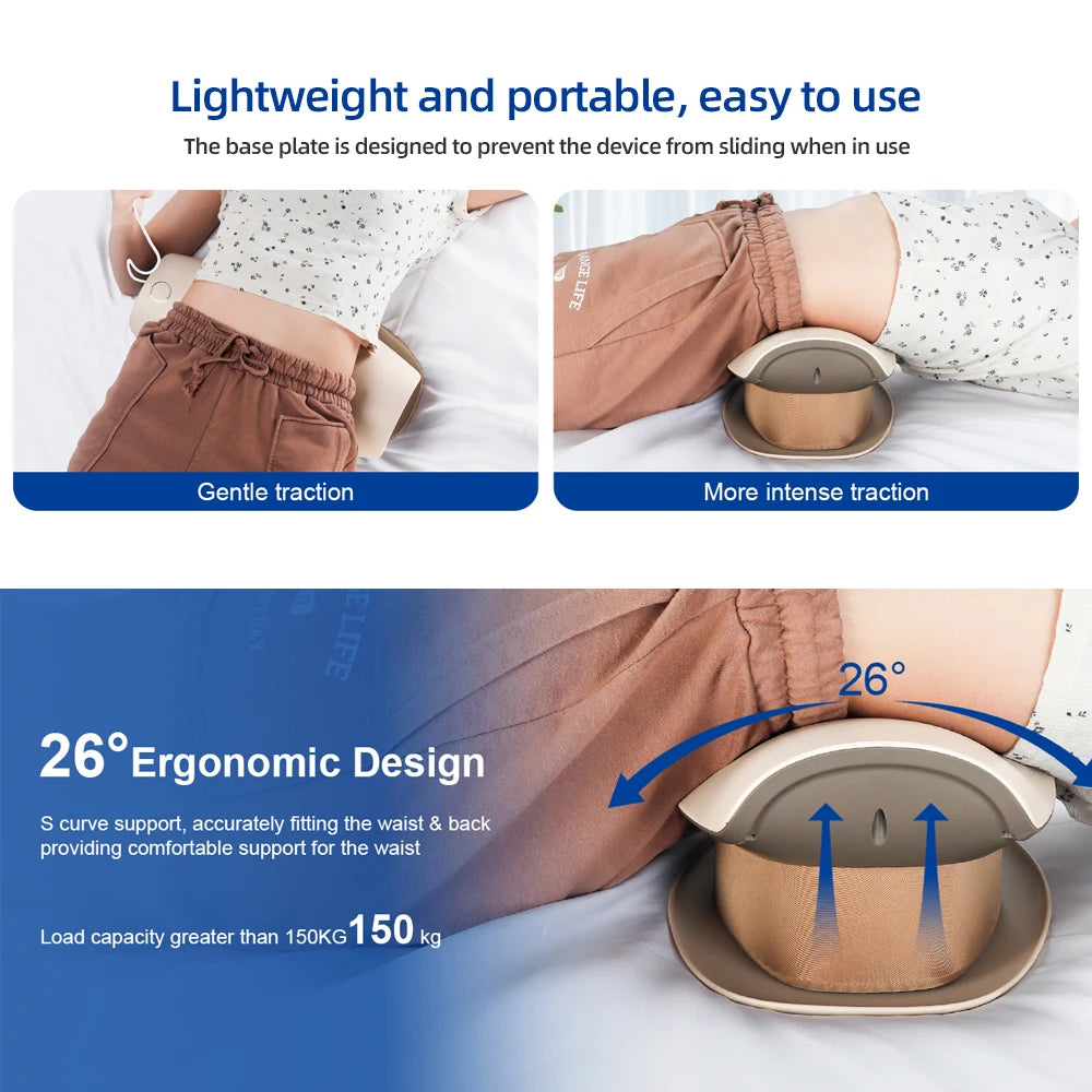 Lumbar Traction Massager Adjustable Electric Back Massage Device Vibration Waist Massager Waist Spine