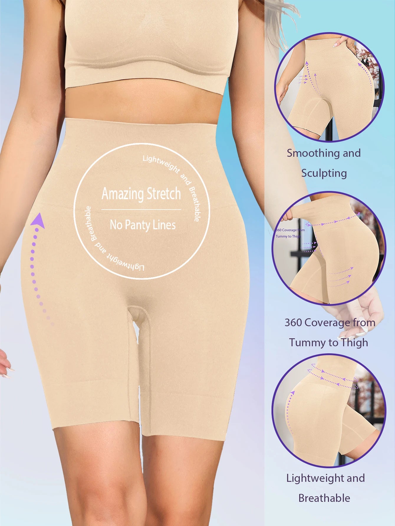 Shapewear for women's High Waist Shaping Boyshort Panties, Tummy Control Butt Lifting Slim Shorts, Women's Underwear & Shapewear