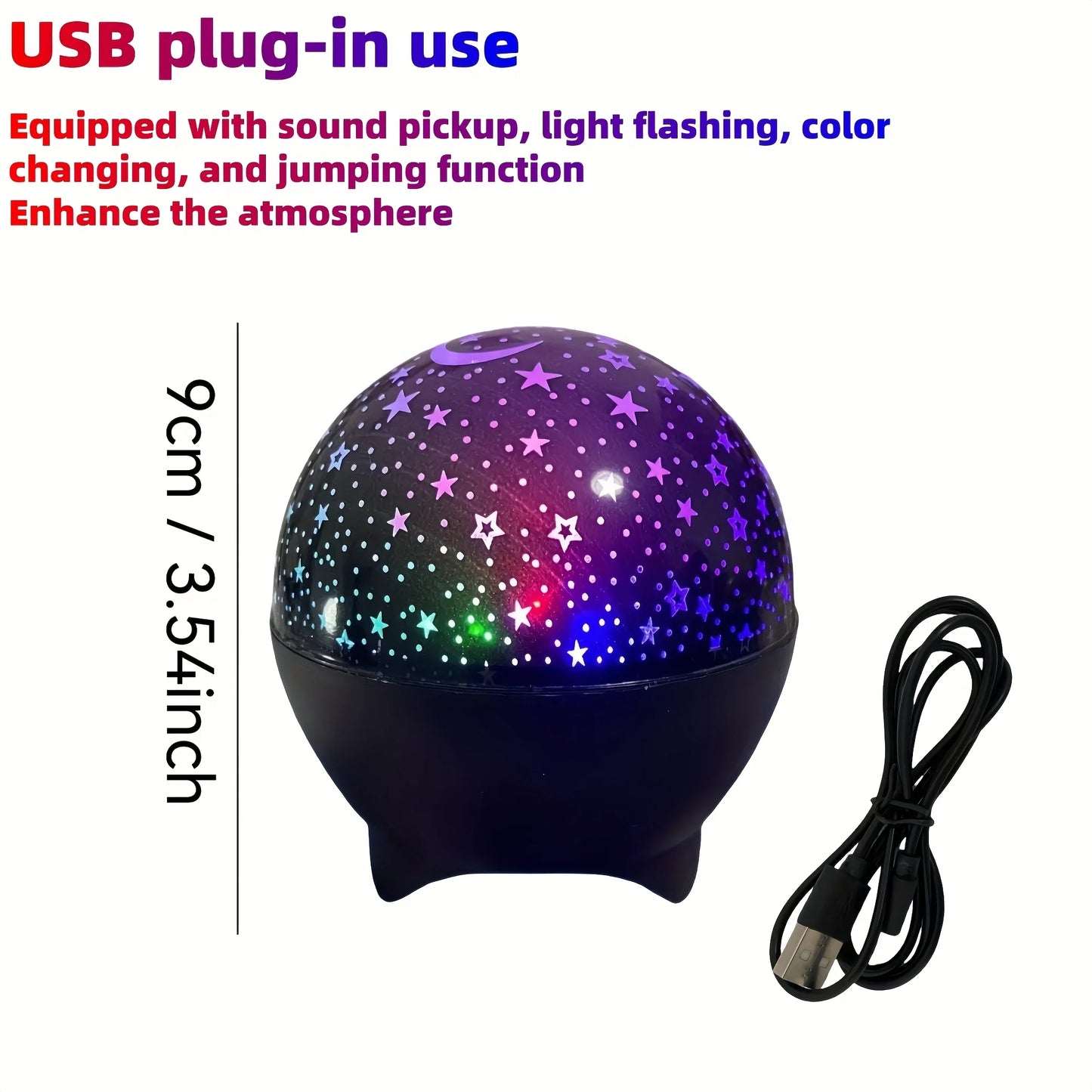 Starry Sky Projector Light 7Modes LED Night Light Galaxy Moon Ambient Light