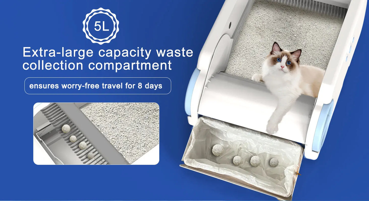 Open Smart Cat Litter Box Automatic Self Cleaning,Remote Control Via App,Cat Toilet Litter Tray,2025 New Electric Cat Toilet