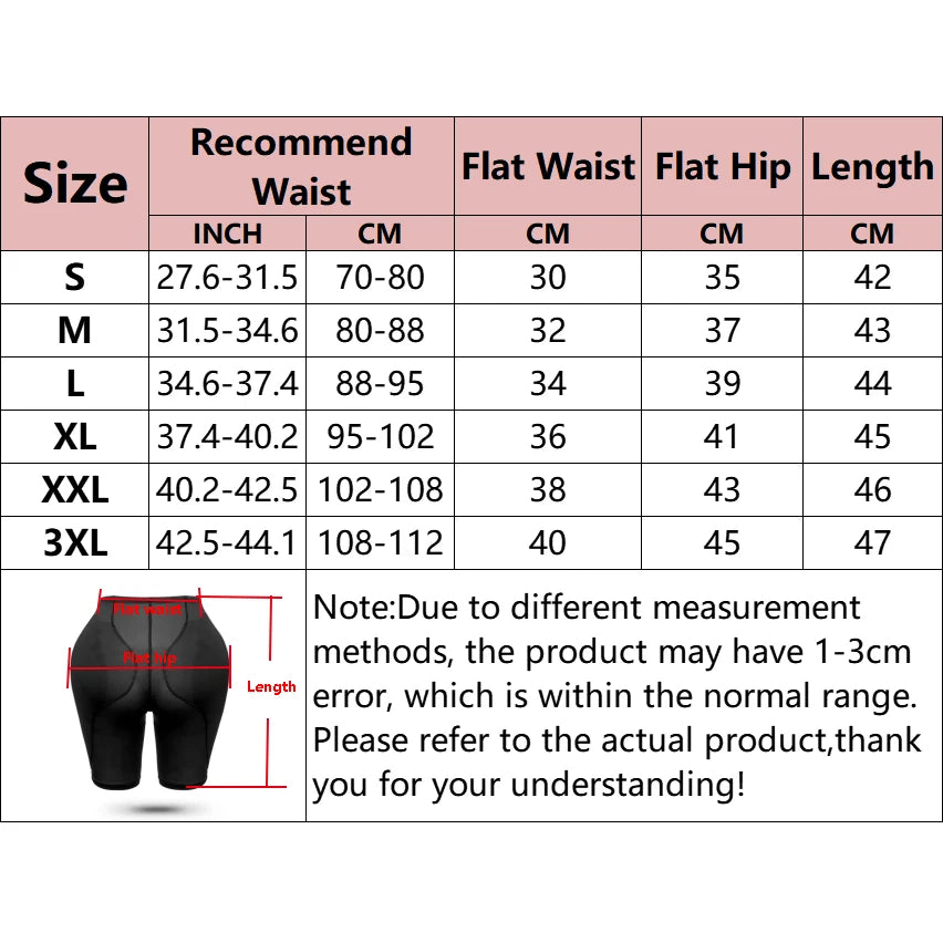 Shapewear for women's Waist Trainer Hip Pads Shapewear Bigger Booty Filler Panty Butt Lifter Body Shaper Fake Ass Enhancer Thigh Trimmer Shorts