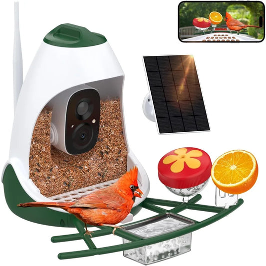 Bird Feeder with Camera,AI Identify Species Solar Panel