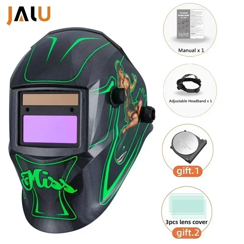 DIN4/9-13 1/25000s Mma Welder Protect Mask Helmet Welding Mask Mascara Soldar Battery Grinding Welding Helmet Solar Cell Cap