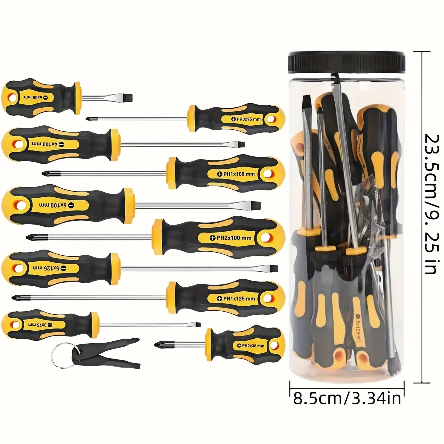 Upgraded Professional Screwdriver Set with Magnetic Bit Holder, Includes Slotted, Phillips, Hexagonal, Torx, and Precision Tools