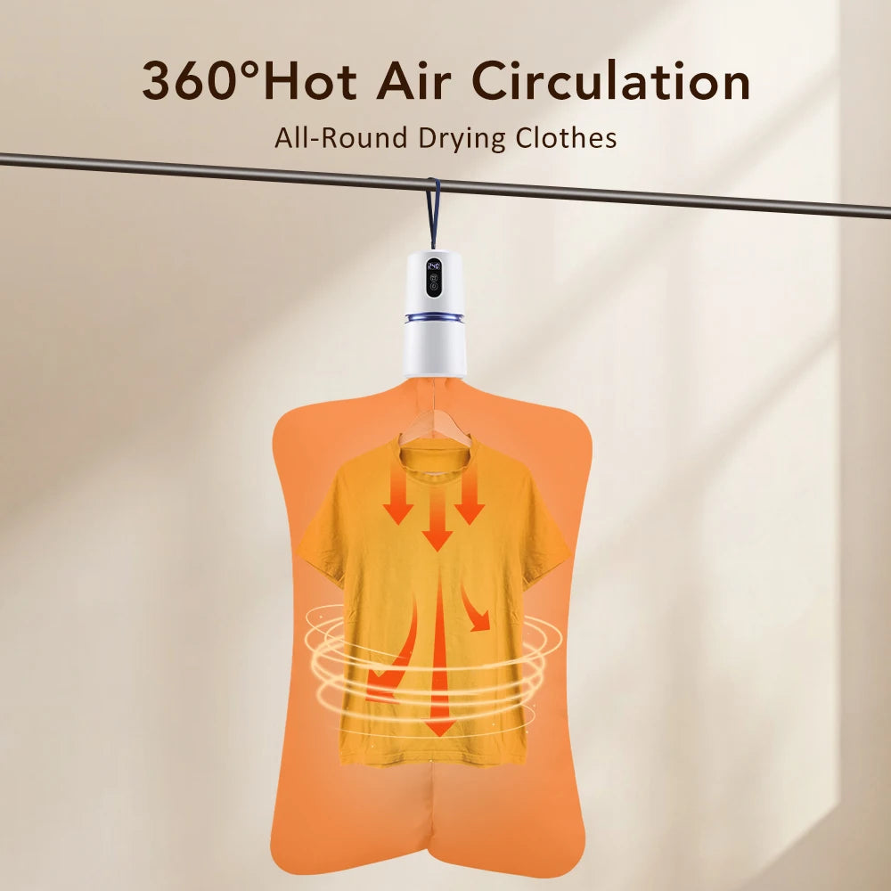 Portable Clothing Dryer Hanging Electric Drying Dryer with Timing Function Travel Home Business Laundry Dryer Clothes Heater