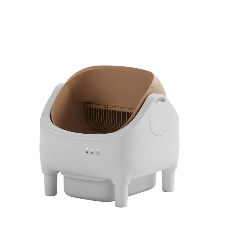OKKPETS New Design Automatic Cat Litter Box APP Control Dual Safety Sensors Self Cleaning Litter Box with Open-Top Design