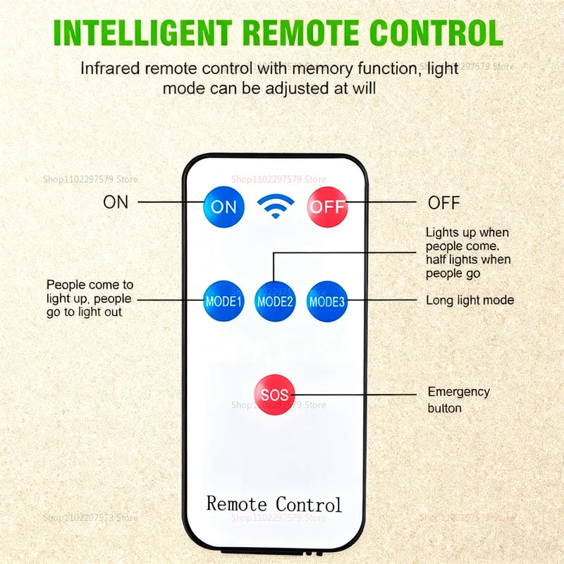 Solar LED Motion Sensor Lights Remote Control Induction Lights for Garden Patio