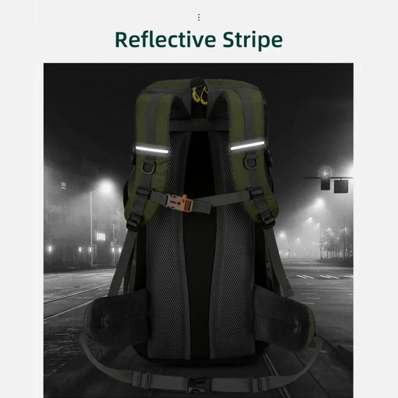 Outdoor Sports Hiking Backpack Camping Bag 50L Oxford Canvas Dual Shoulder Travel Large Capacity Multi-Functional Backpack