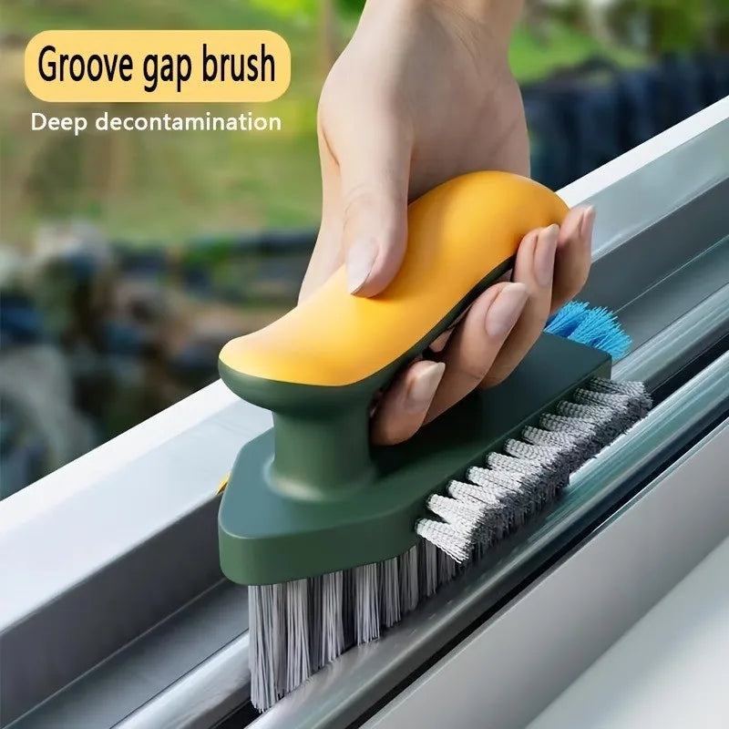 Multi-Surface Deep Gap Cleaning Brush - Flexible Scrubber for Bathroom Tiles, Grout, Corners & Toilets with Ergonomic Handle