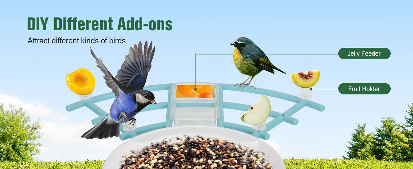 Bird Feeder with Camera AI Identify Birds Species Solar Powered