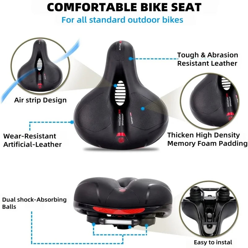 Universal Bicycle Seat for Mountain Bikes Thick Soft Breathable Shock Absorbing Ball Style Cycling Saddle for  Outdoor Riding