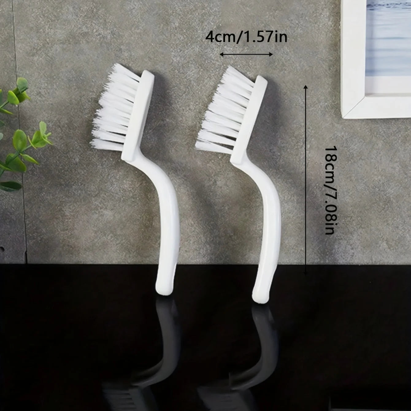 2pcs multi-purpose cleaning brush, reusable plastic gap and corner cleaning, used for bathroom tiles, floors, window troughs
