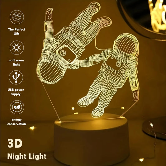 3D astronaut night light LED bedside lamp for room decoration