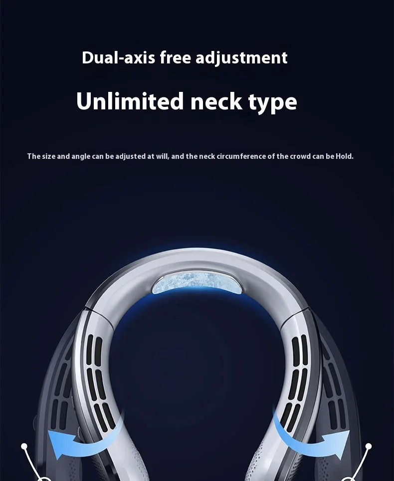 Portable Neck Fan 5000mAh Rechargeable Fan Mini 3-Speeds Large Wind Outdoor Silent Electric Ventilador for Home Camping Outdoor