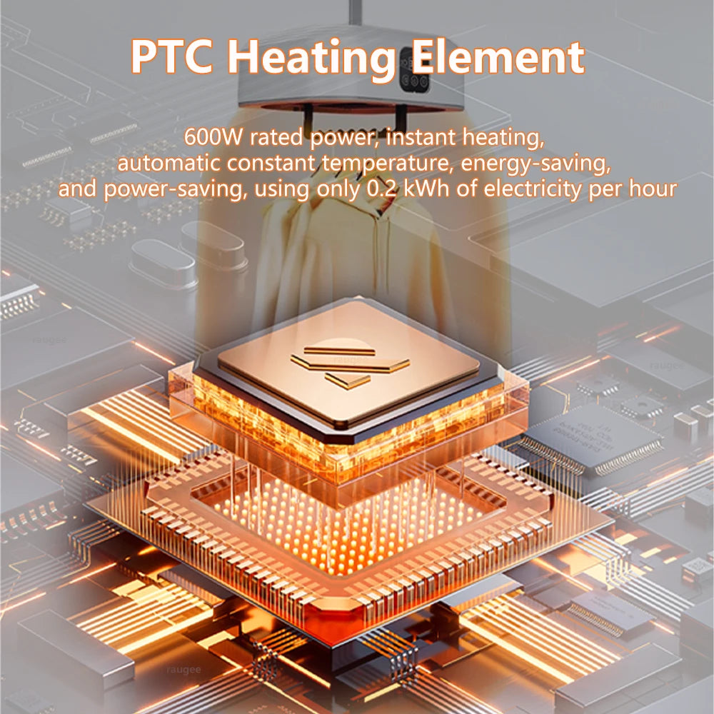 Portable Clothes Dryer Electric Clothing Drying Machine with Remote Control Folding Clothes Drying Rack Laundry Dryer for Travel